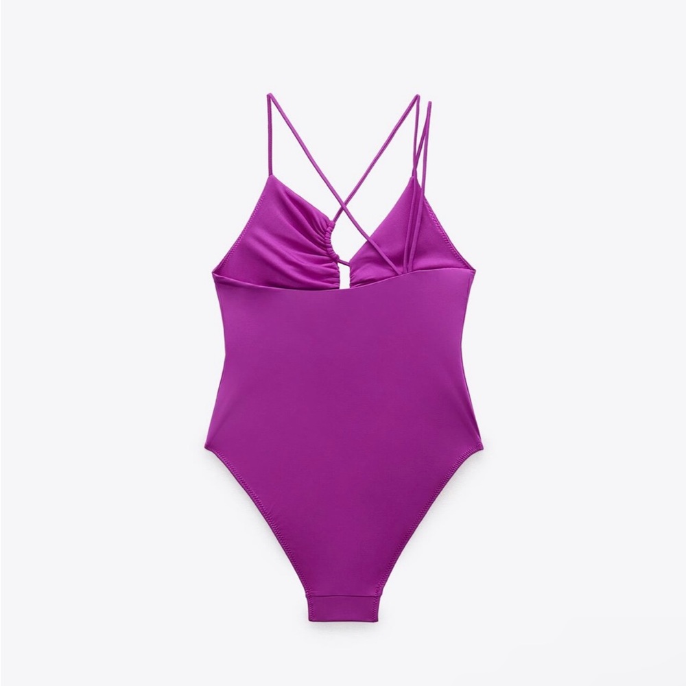 ZARA Ruched One Piece Swimsuit - Picture 4 of 7